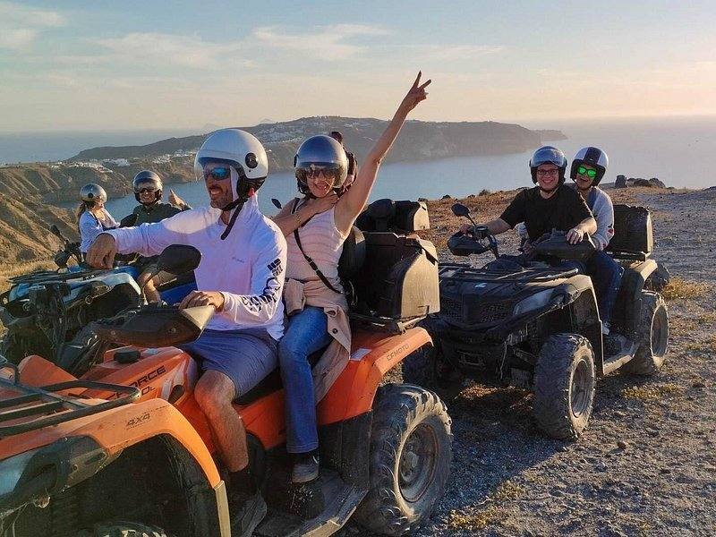 ATV Santorini Greece black beach