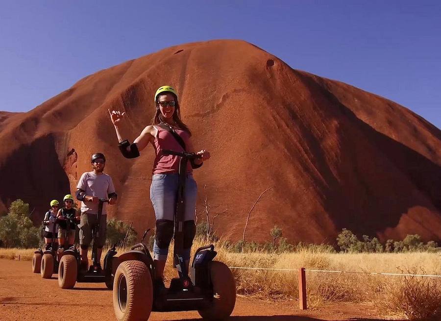 Segway around Uluru sunrise Australia Red Centre